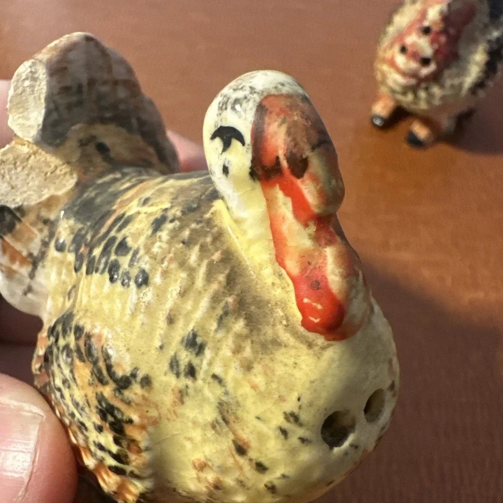 Vtg Turkey Salt & Pepper Shakers, Chippy‎ Paint, Vintage Goodness! From Japan
